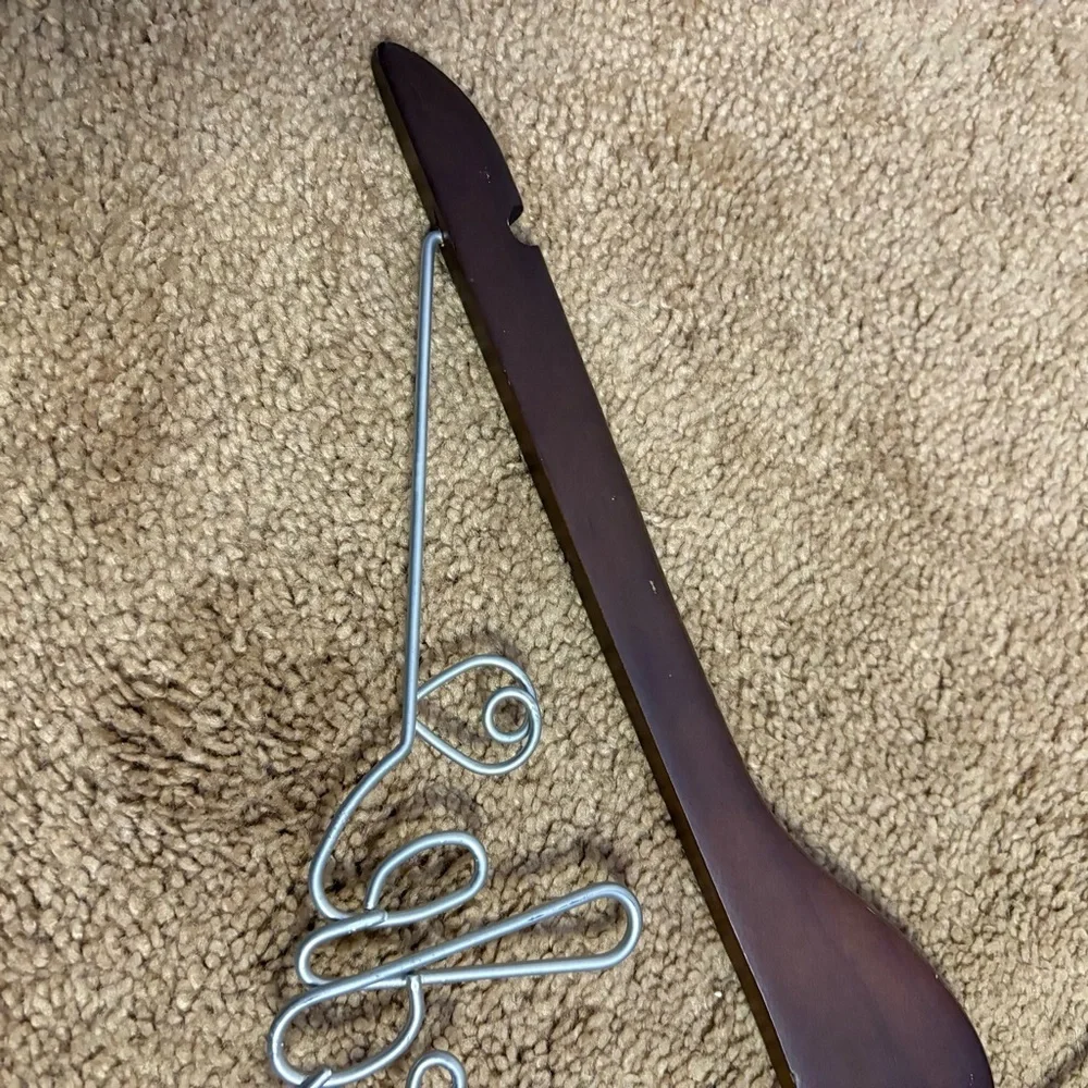 Bridal Brown Wooden Bride Hanger for Wedding Dress Cursive